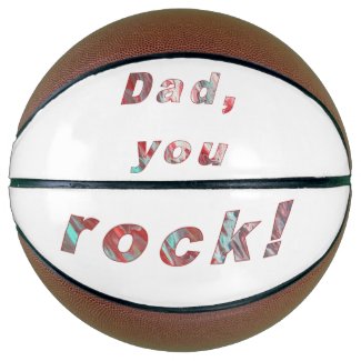 Dad, you rock, colorful letters basketball
