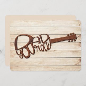 Dad You Rock Father's Day Wood Carved Guitar