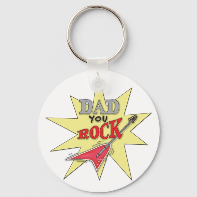 Dad You Rock  Keychain (Front)