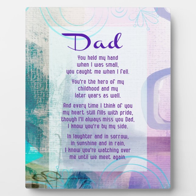 Dad, You Stood Beside Me - Sympathy Plaque (Front)