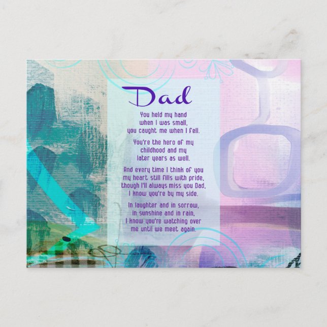Dad, You Stood Beside Me - Sympathy Postcard (Front)