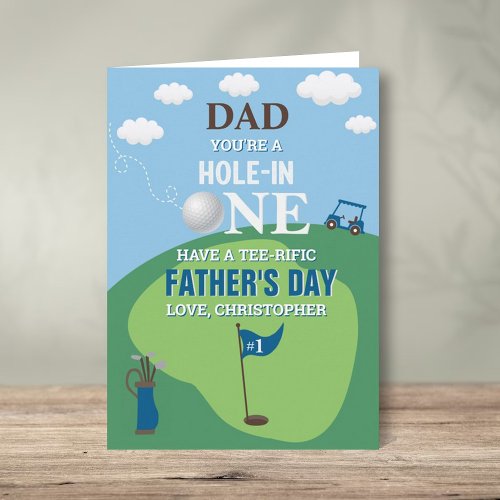 Dad Youre A Hole In One Golf Fathers Day Photo Card