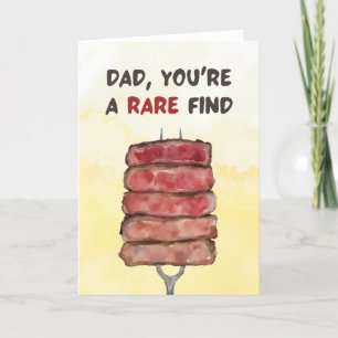 Dad You're a Rare Find Steak BBQ Letterpress Thank You Card