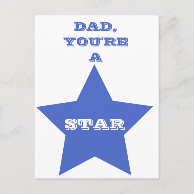 Dad, you're a star | Blue Star Postcard (Front)