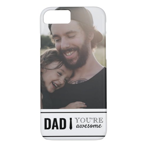 Dad youre awesome Father  Kid Photo Fathers Day iPhone 87 Case