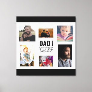 dad you're awesome photo Father's Day Custom Canvas Print