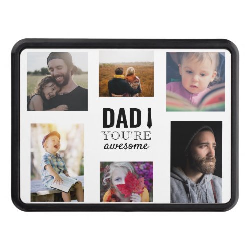 dad youre awesome typography photo collage custom hitch cover