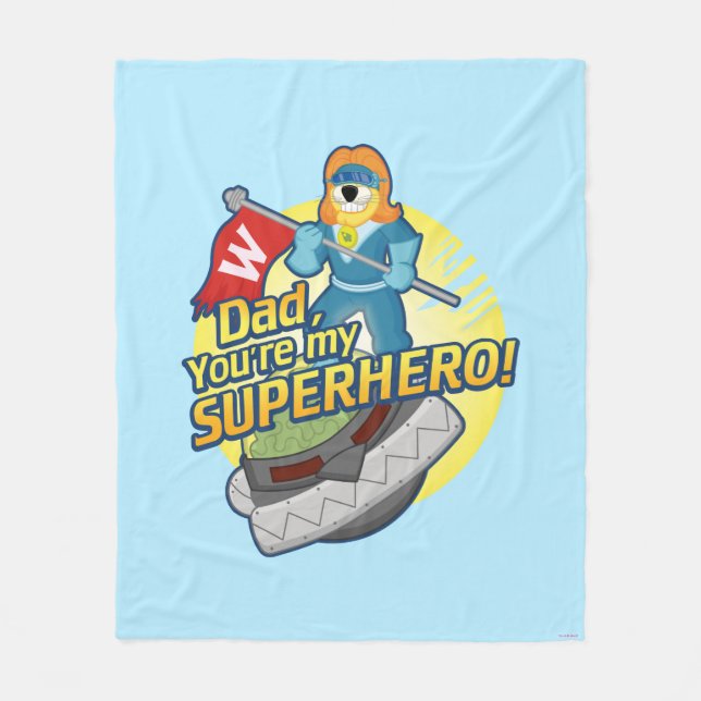 Dad, You're My Superhero Fleece Blanket (Front)