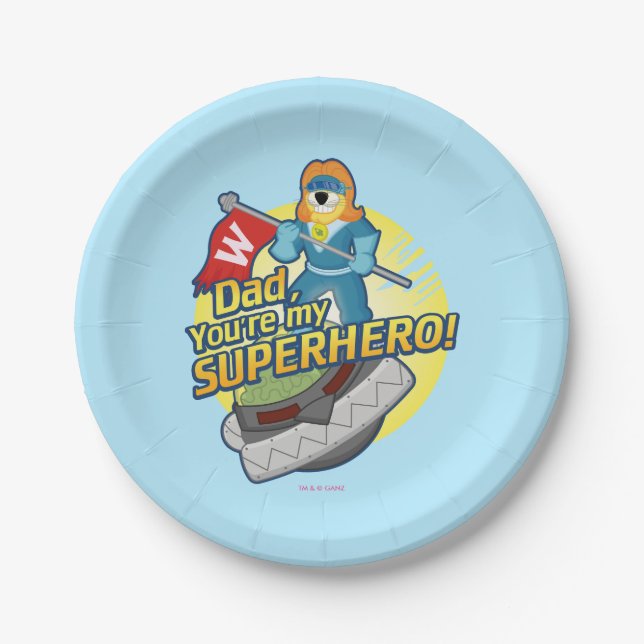 Dad, You're My Superhero Paper Plates (Front)