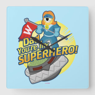 Dad, You're My Superhero Square Wall Clock