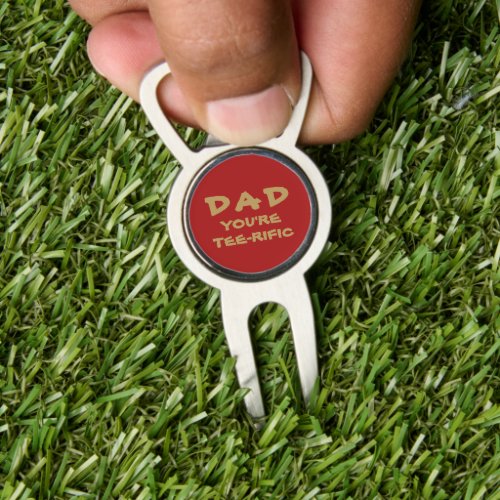 Dad Youre Tee_Rific Golf Pun Red And Gold Divot Tool