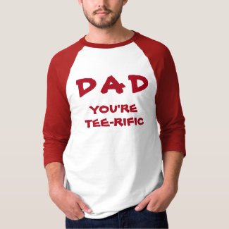 Dad You're Tee-Rific Golf Pun Red And White