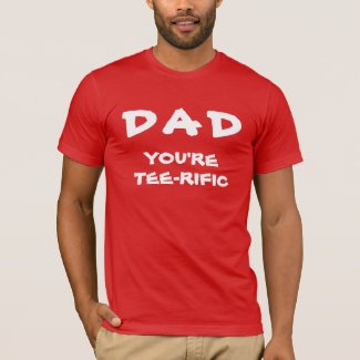 Dad You're Tee-Rific Golf Pun White And Red