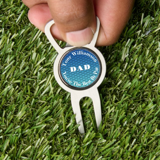 Dad You're The Best By Par | Blue Geometric Divot Tool (Insitu 1)