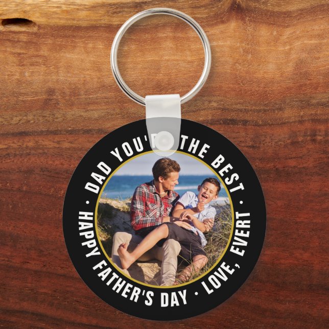 Dad You're the Best Father's Day Photo Keychain (Front)