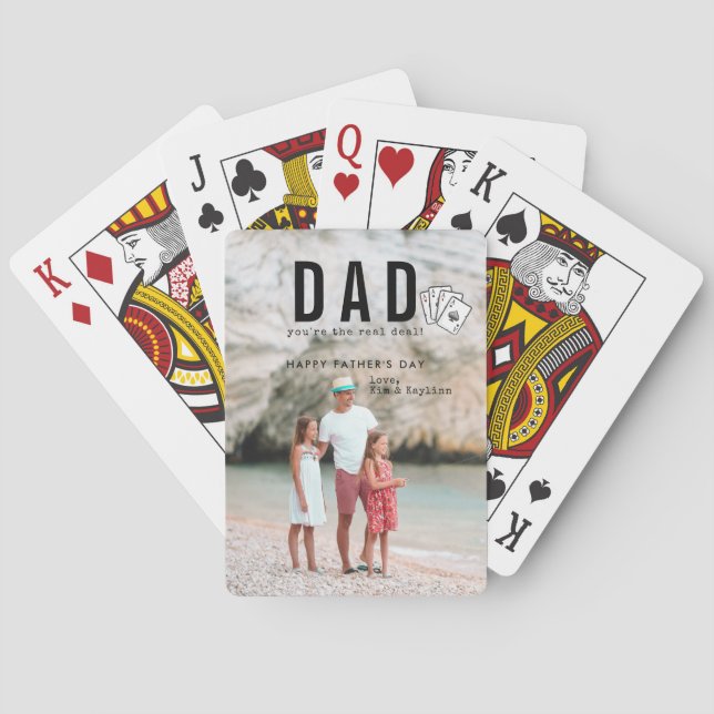 Dad You're the Real Deal | Father's Day Photo Poker Cards (Back)