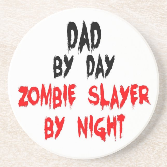 Dad Zombie Slayer Drink Coaster (Front)