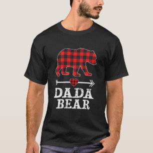 Dada Bear Christmas Pajama Red Plaid Buffalo T-Shirt