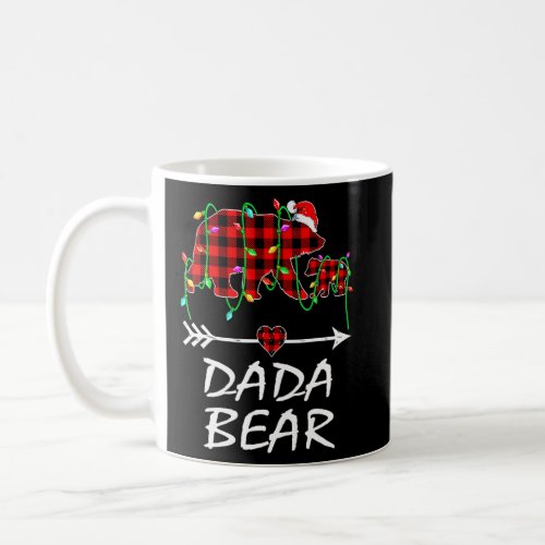 Dada Bear Christmas Pajama Red Plaid Buffalo Xmas  Coffee Mug
