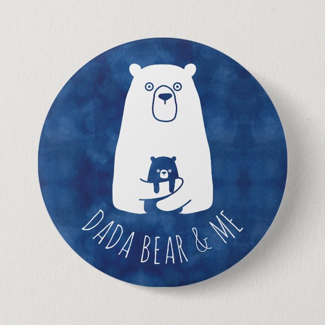 DADA BEAR & ME | Dad Kids Daughter Son Dada Bear Button (Front)