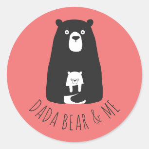 DADA BEAR & ME   Dad Kids Daughter Son Dada Bear C Classic Round Sticker