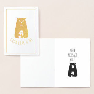 DADA BEAR & ME Dad Kids Daughter Son Dada Bear Foil Card