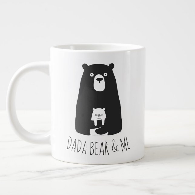 DADA BEAR & ME | Dad Kids Daughter Son Dada Bear Giant Coffee Mug (Left)