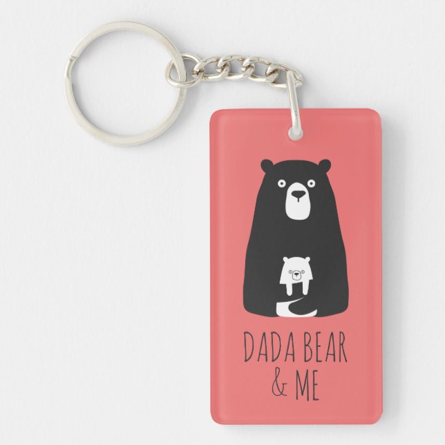 DADA BEAR & ME | Dad Kids Daughter Son Dada Bear K Keychain (Front)