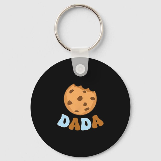 Dada Cookies Milk Sweet One 1st Birthday Family Ma Keychain (Front)