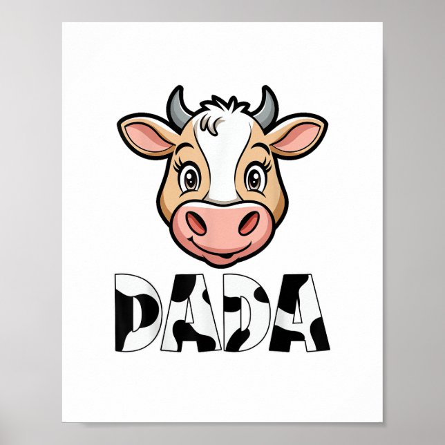 Dada Cow Print Cow Pattern Father's Day  (Front)