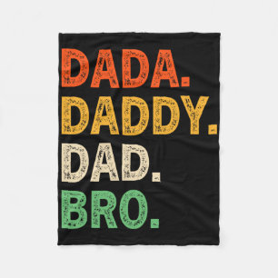 Dada Daddy Dad Bro Funny Fathers Day Retro Vintage Fleece Blanket