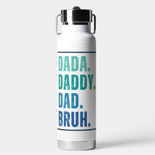 Dada Daddy Dad Bruh distressed blue Father's Day Water Bottle