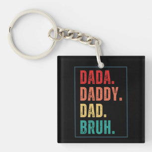 Dada Daddy Dad Bruh distressed retro Father's Day  Keychain