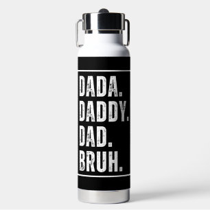 Dada Daddy Dad Bruh distressed retro Father's Day Water Bottle