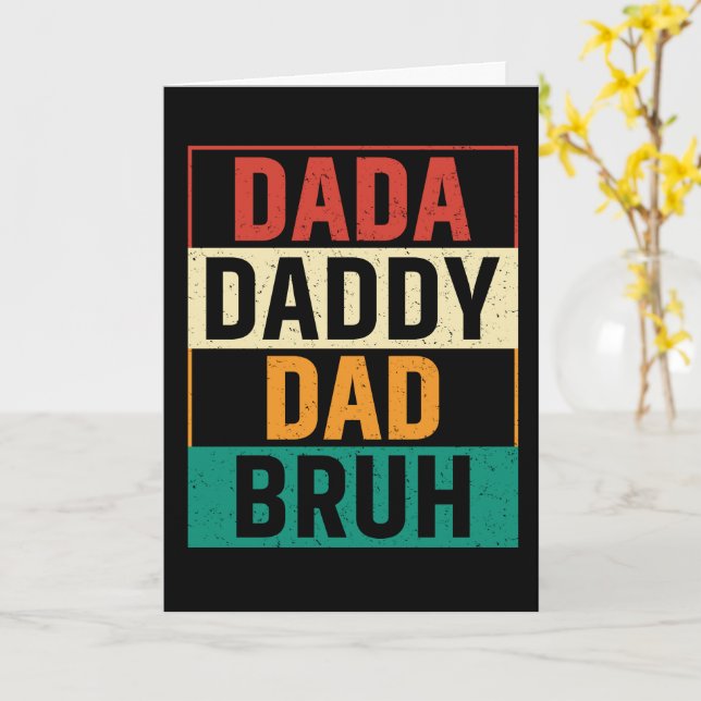 Dada Daddy Dad Bruh Funny retro Father's Day Card (Yellow Flower)