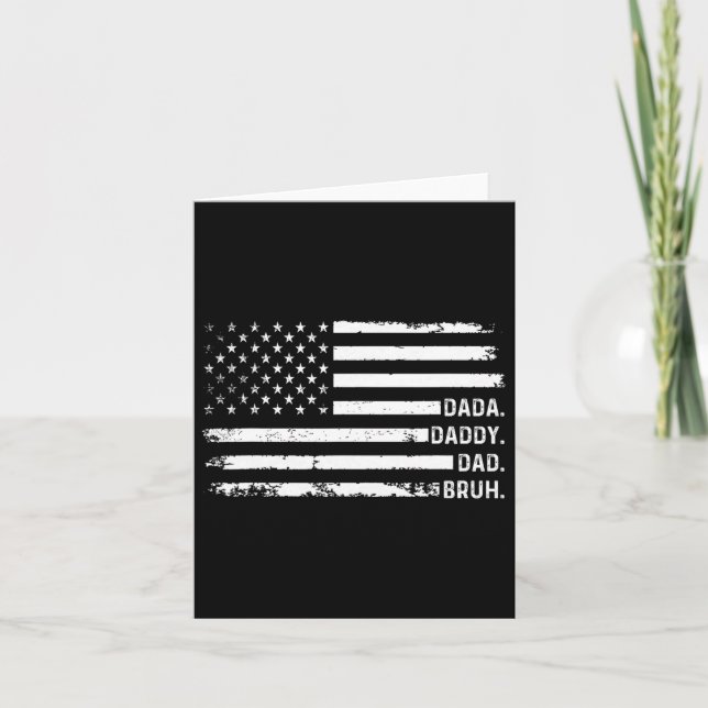 Dada Daddy Dad Bruh Men Funny Fathers Day American Card (Front)