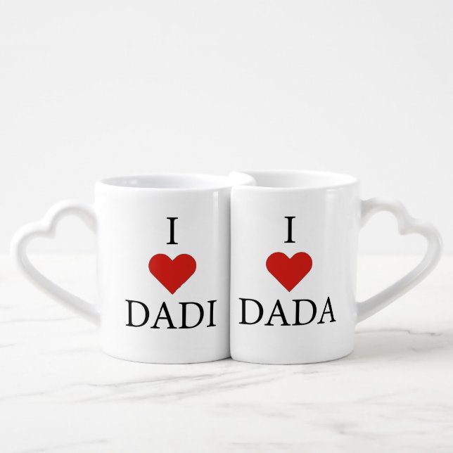 DADA & DADI RED HEART COFFEE MUG SET (Front Nesting)