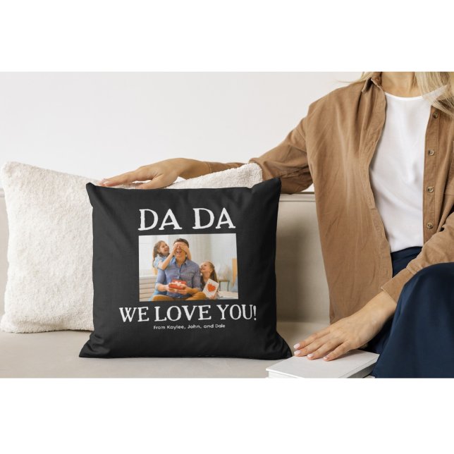 Dada Fathers Day Birthday Personalized Custom Throw Pillow (Creator Uploaded)