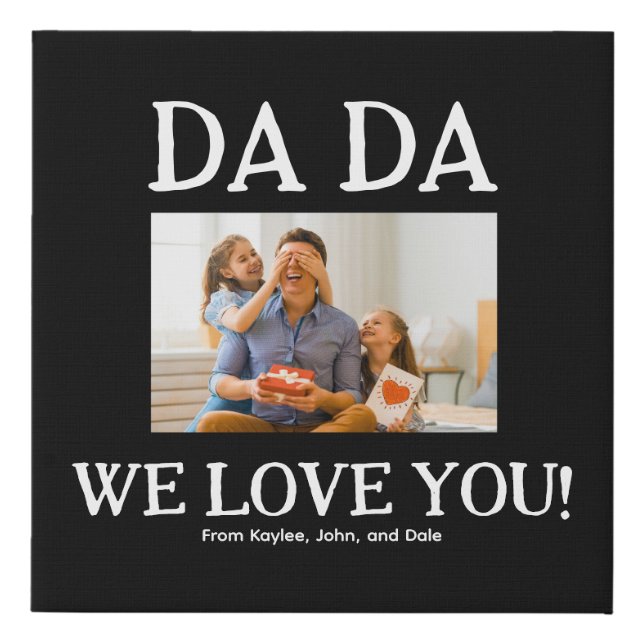 Dada Fathers Day Personalized Custom Faux Canvas Print (Front)
