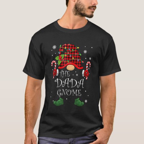 Dada Gnome Buffalo Plaid Matching Family Christmas T_Shirt