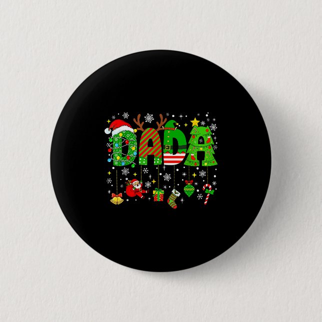 Dada Matching Funny Christmas Family Couple Xmas S Button (Front)