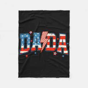 Dada Mini 4th Of July American Family Matching Tee Fleece Blanket