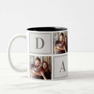 DADA Modern Photo Collage Fathers Day Two-Tone Coffee Mug
