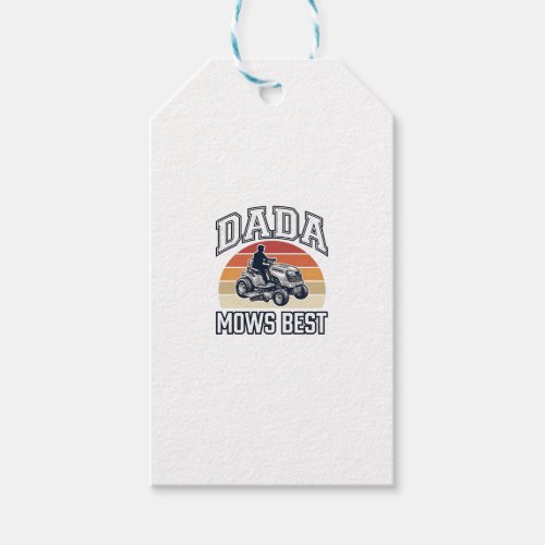 Dada Mows Best Vintage Lawn Mower Shirt Design_1 Gift Tags