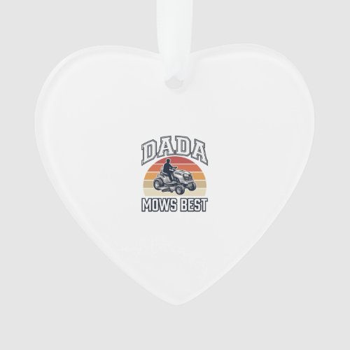 Dada Mows Best Vintage Lawn Mower Shirt Design_1 Ornament