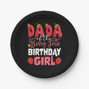 Dada of The Berry First Birthday of Girl Strawberr Paper Plates