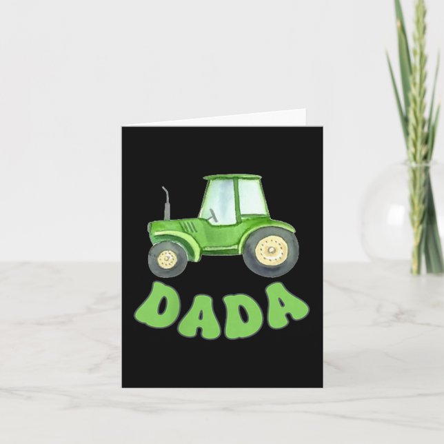 Dada Of The Birthday Boy Tractor Farm Trucks Famil Card (Front)