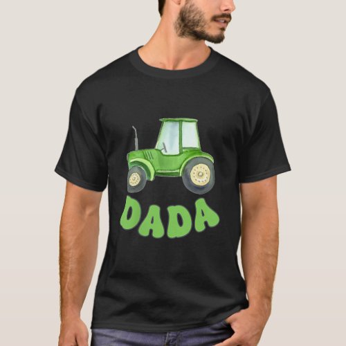 Dada Of The Birthday Boy Tractor Farm Trucks Famil T-Shirt