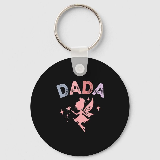 Dada Of The Little Fairy Birthday Girl Family Matc Keychain (Front)