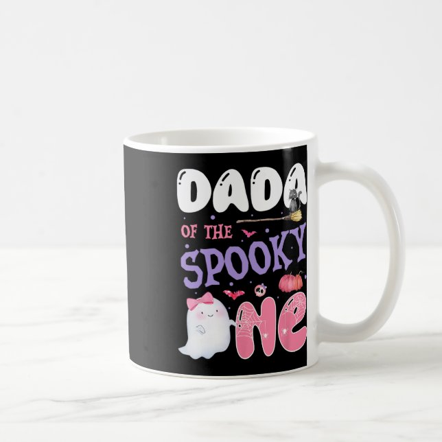 Dada Of The Spooky One 1st Birthday Halloween Pink Coffee Mug (Right)
